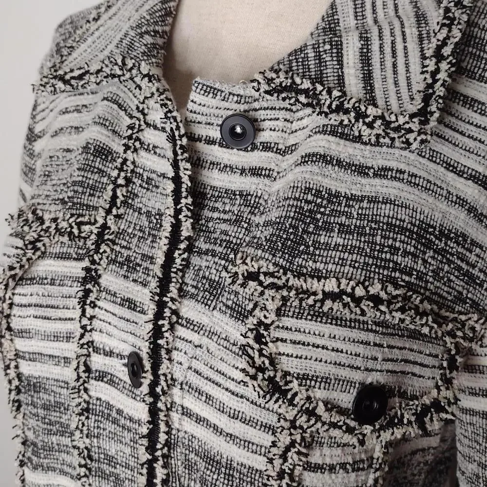 NWT 1.State Women's Black/White/Lavender Fields Jacket Size Small